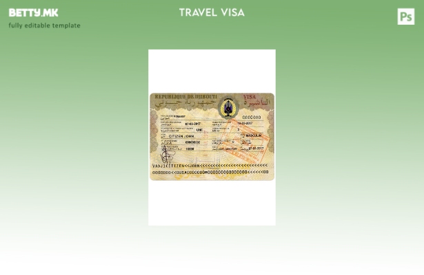 Шаблон за патна виза за Џибути во модерен стил